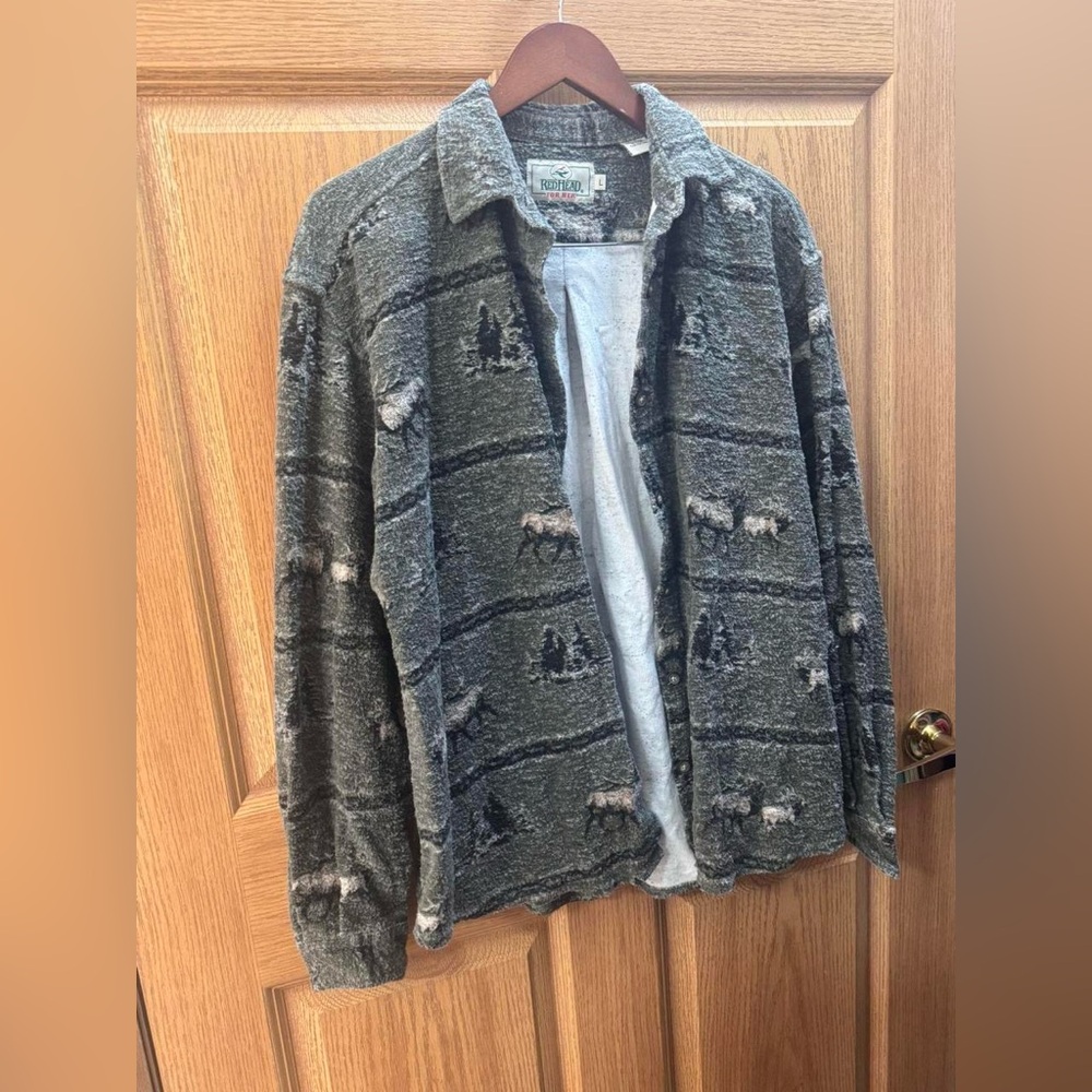 RedHead for her Gray Patterned Shirt Jacket